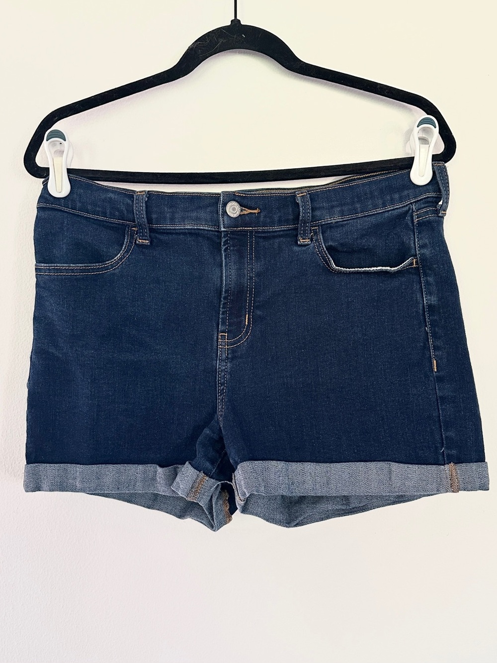 Dark Blue Denim Shorts